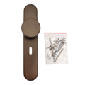 Griff Meister Türknauf auf ovaler Rosette, Schlüsselloch 56 mm, Bronze, komplettes Set wie geliefert