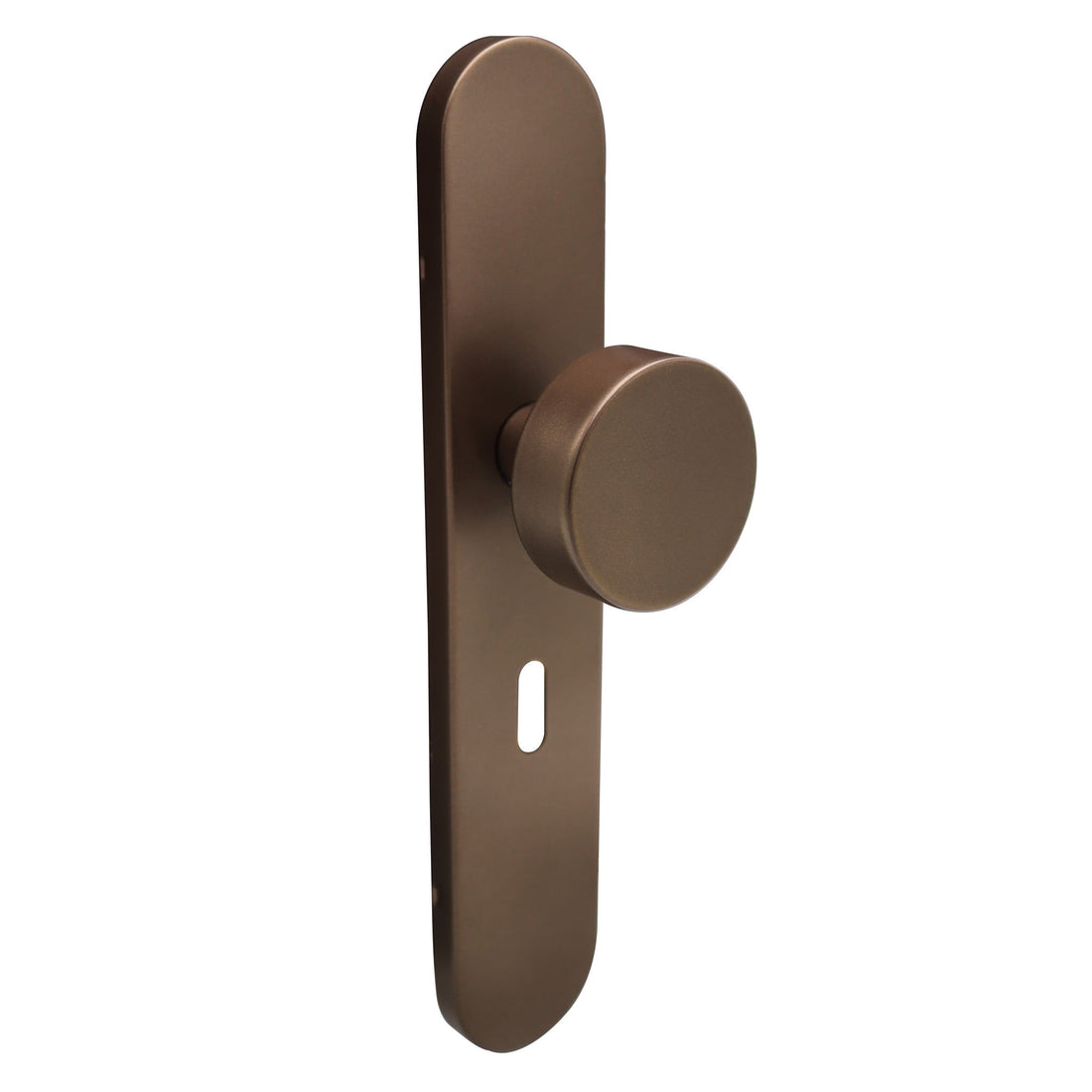 Griff Meister Türknauf mit ovaler Rosette, Schlüsselloch 56 mm, Bronze