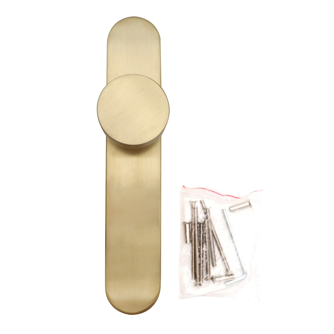 Griff Meister deurknop op ovale achterplaat, blind (zonder sleutelgat), champagnekleurige PVD-coating