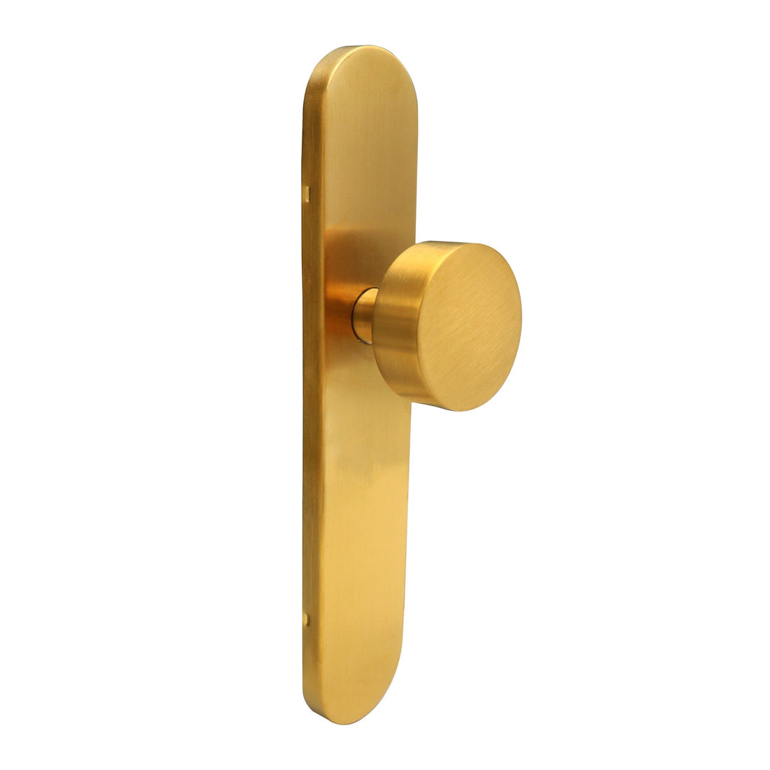Griff Meister Türknauf, feststehend, auf ovaler Rosette, Blind (ohne Schlüsselloch), Gold PVD