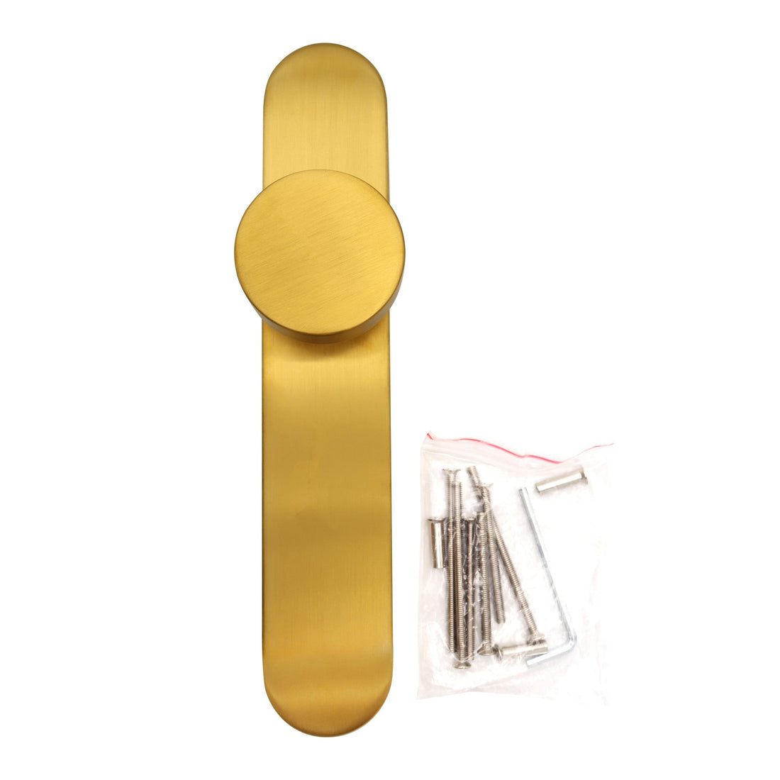 Griff Meister Türknauf, feststehend, auf ovaler Rosette, Blind (ohne Schlüsselloch), Gold PVD