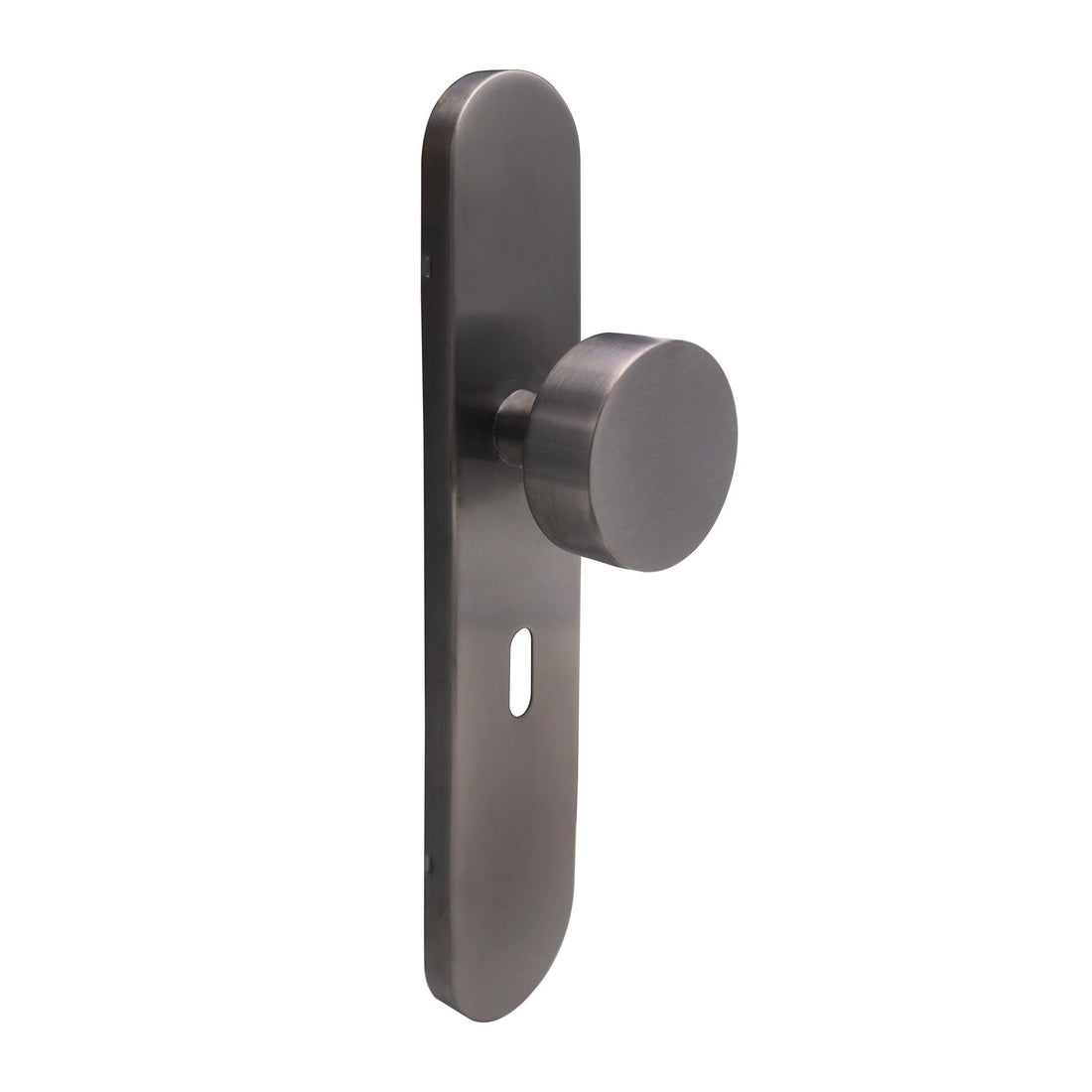 Griff Meister Türknauf mit ovaler Rosette, Schlüsselloch 56 mm, Gunmetal
