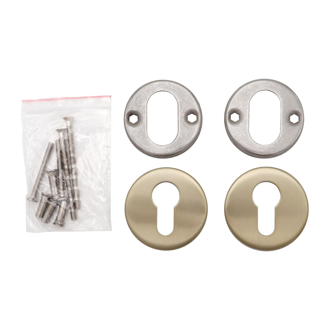 Griff Meister Euro Cylinder Rosette PC, Ø53 mm rund, 6 mm, Champagner PVD
