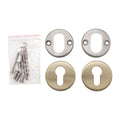 Griff Meister Euro Zylinderrosette PC, Ø 53 mm rund, 6 mm, Champagner PVD, komplettes Set wie geliefert