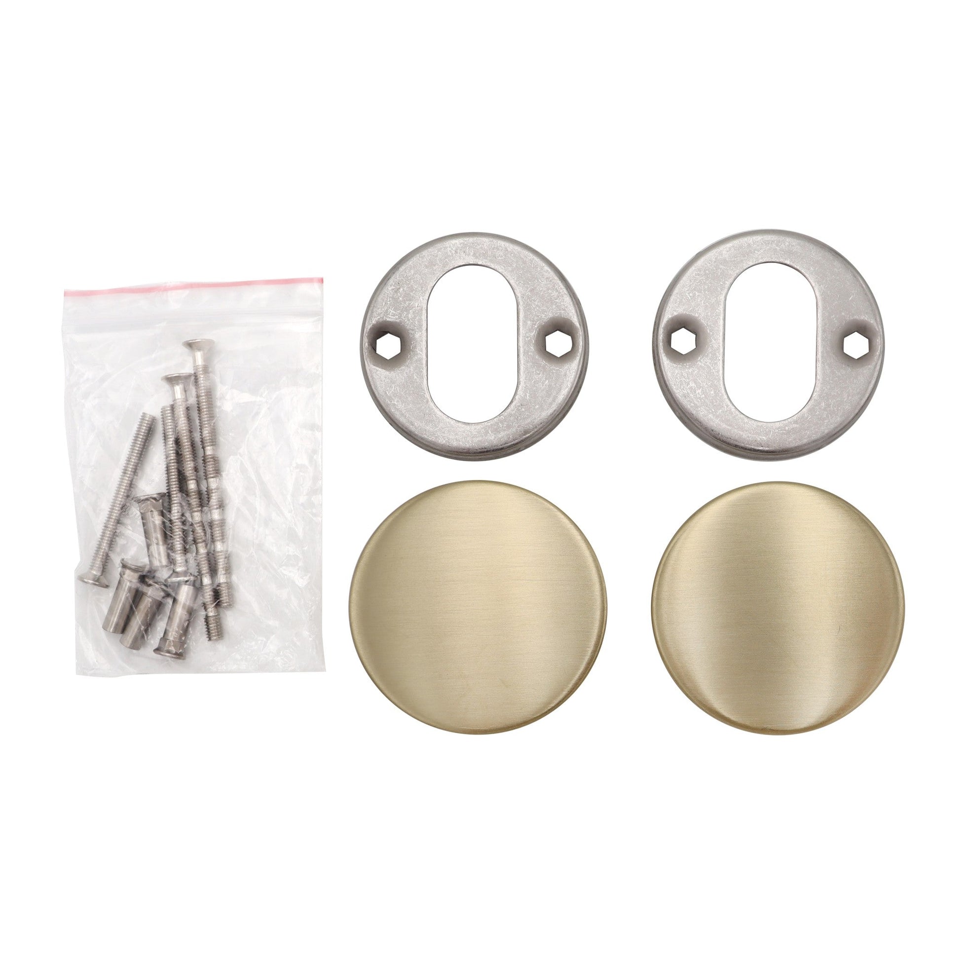 Griff Meister blindrozet, Ø 53 mm, champagnekleurig PVD, complete set zoals geleverd