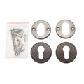 Griff Meister Euro Cylinder Rosette PC, Ø53 mm rund, 6 mm, Gunmetal, komplettes Set wie geliefert