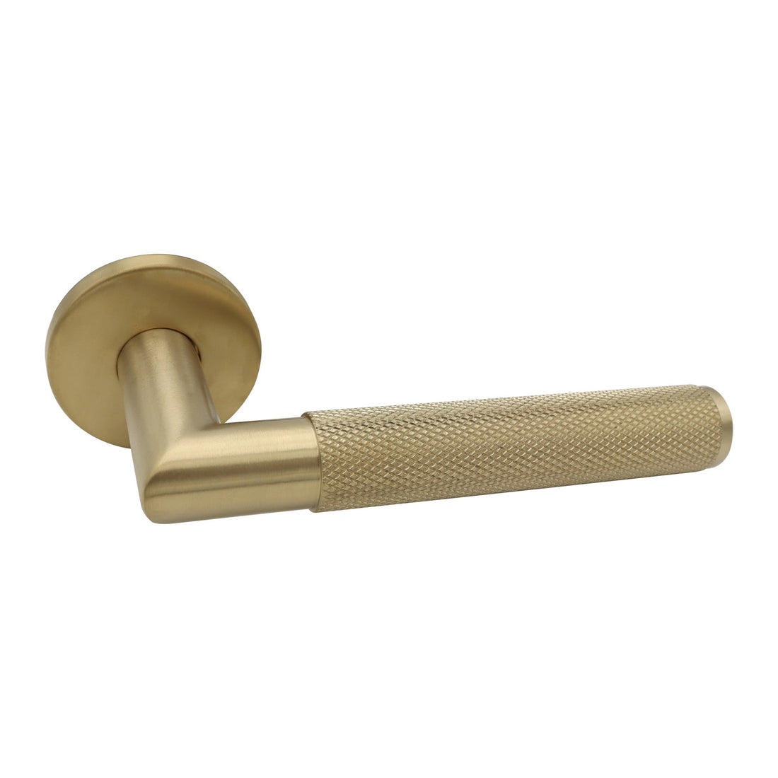 Griff Meister Türgriff Montaro, Ø 53 mm runde Rosette, 6 mm dick, Champagner PVD