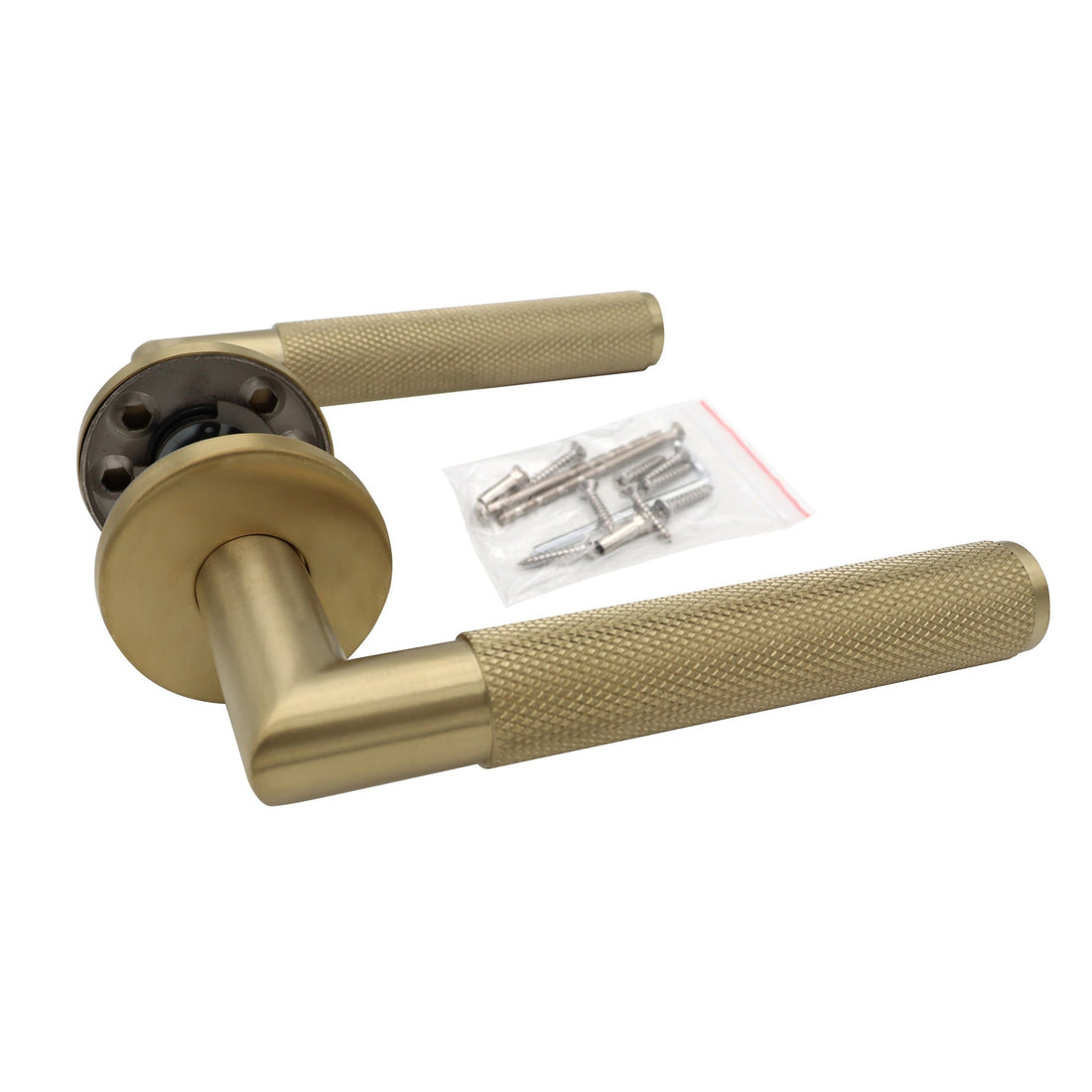 Griff Meister Türgriff Montaro, Ø 53 mm runde Rosette, 6 mm dick, Champagner PVD