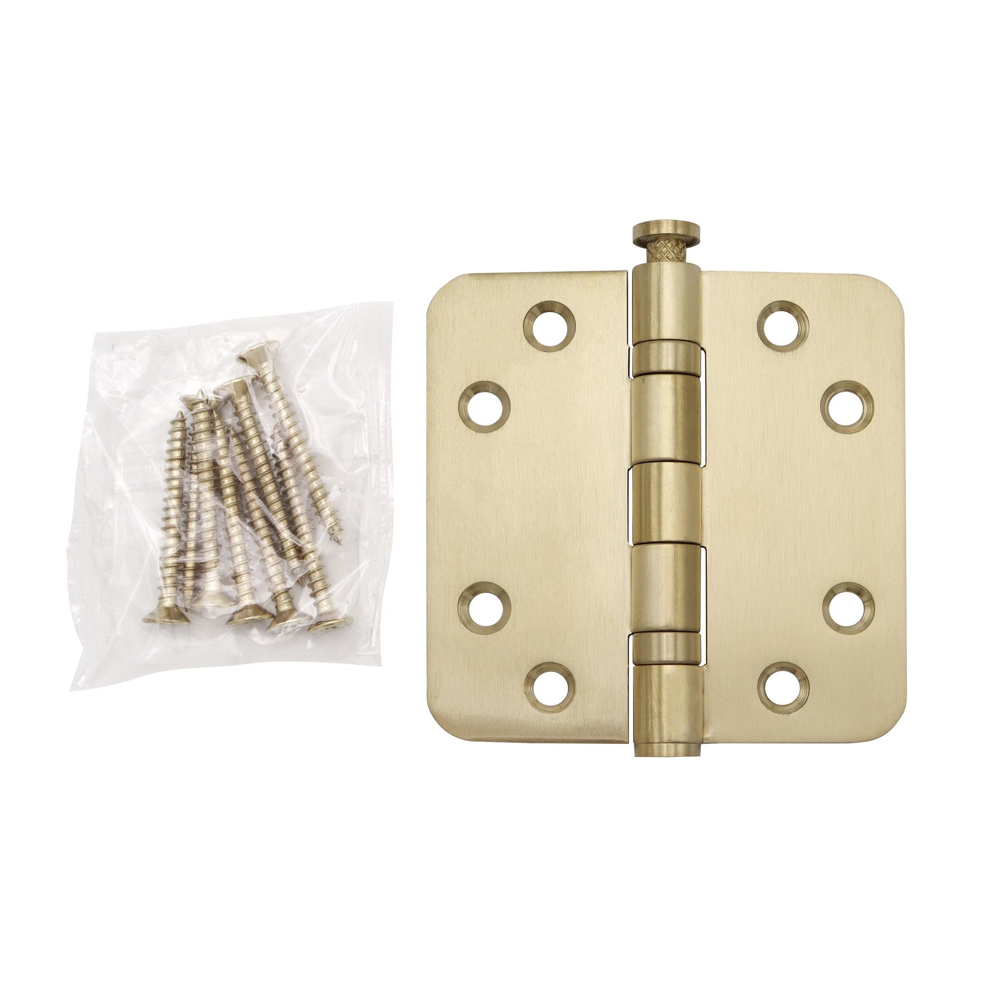 Griff Meister Kugellagerscharnier, 89 x 89 mm, Champagner PVD, komplettes Set wie geliefert