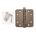 Griff Meister Kugellagerscharnier, 89 x 89 mm, abgerundete Ecken, Bronze, komplettes Set wie geliefert