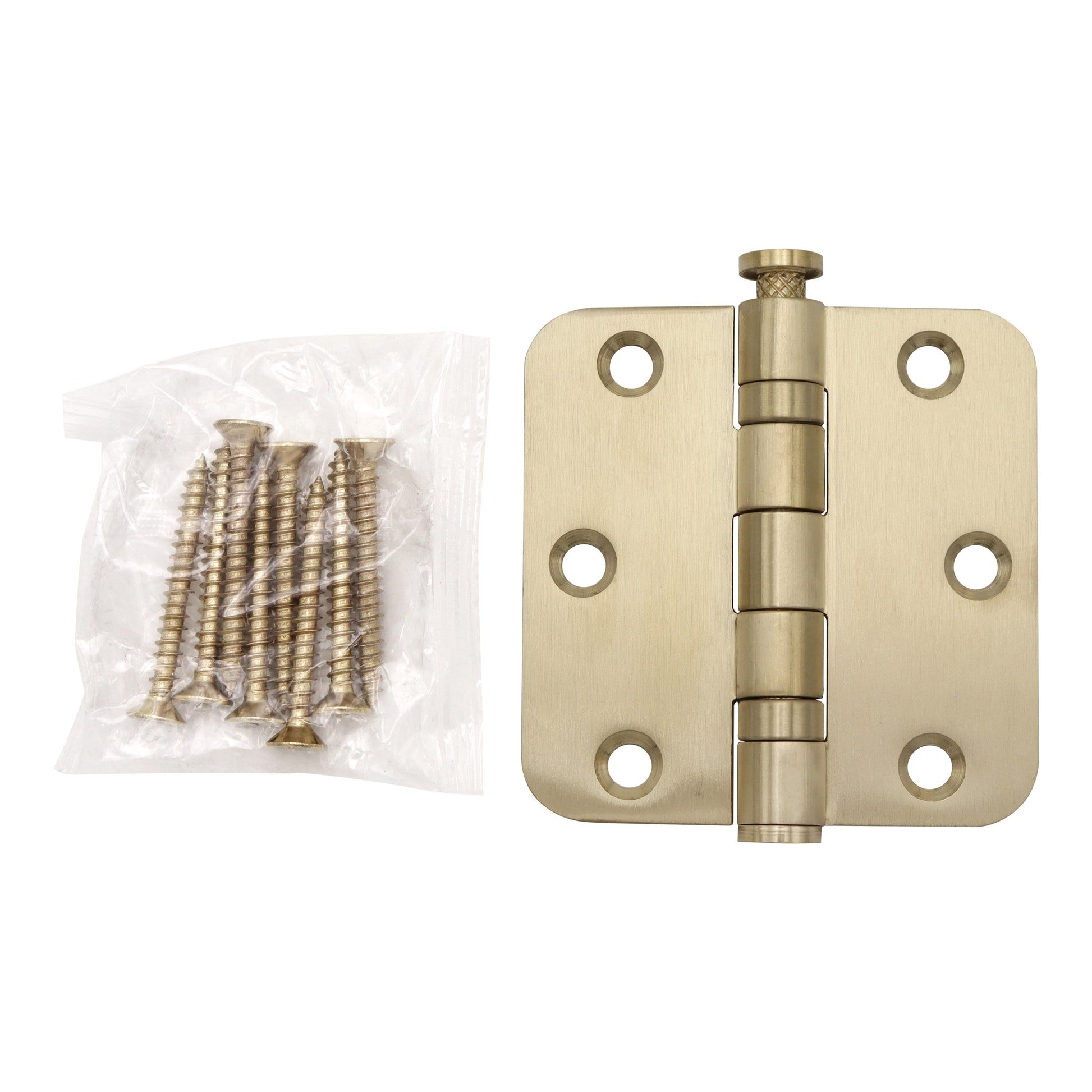 Griff Meister kogellagerscharnier, 76 x 76 mm, champagnekleurig PVD, complete set zoals geleverd