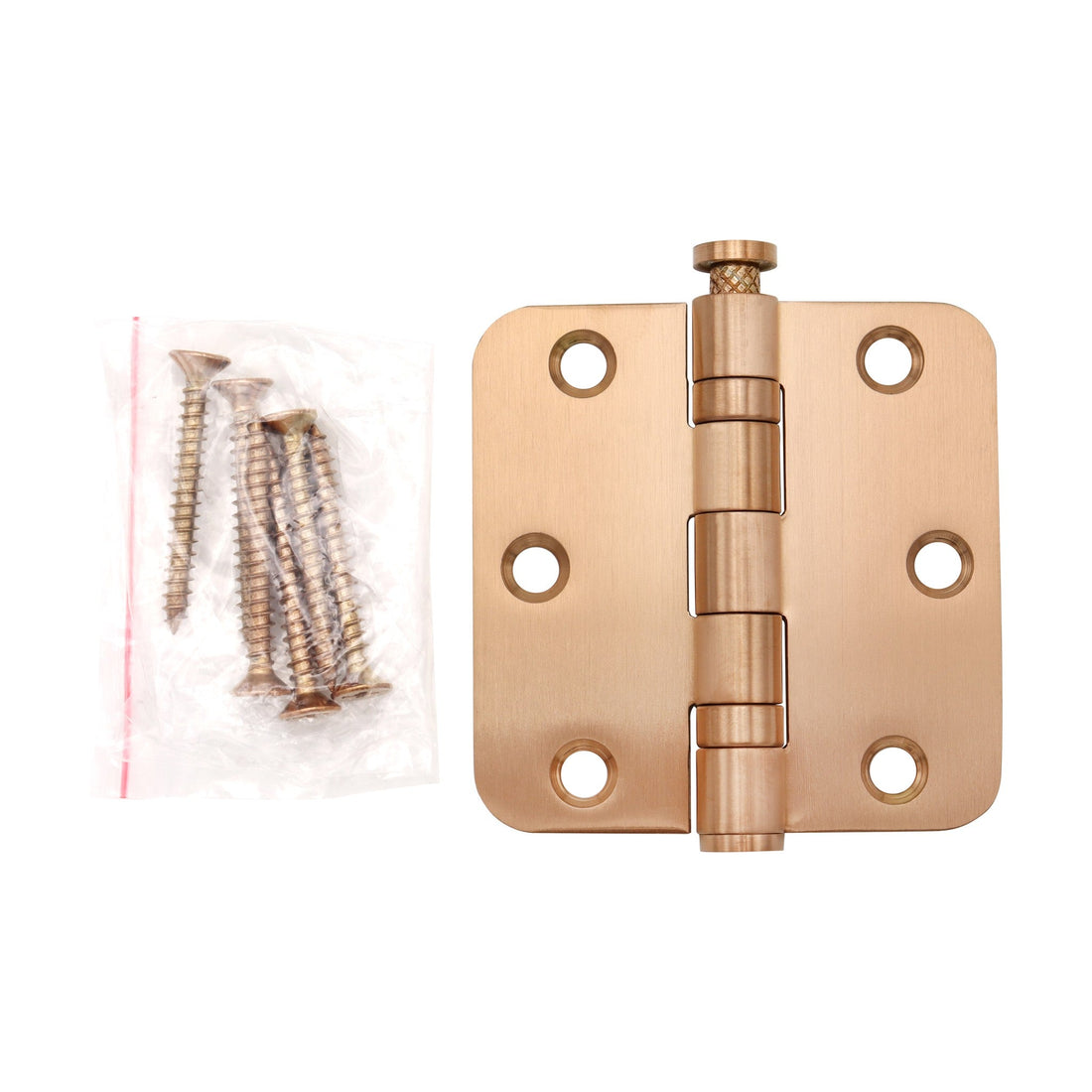 Griff Meister kogellagerscharnier, 76 x 76 mm, afgeronde hoeken, roségoud PVD
