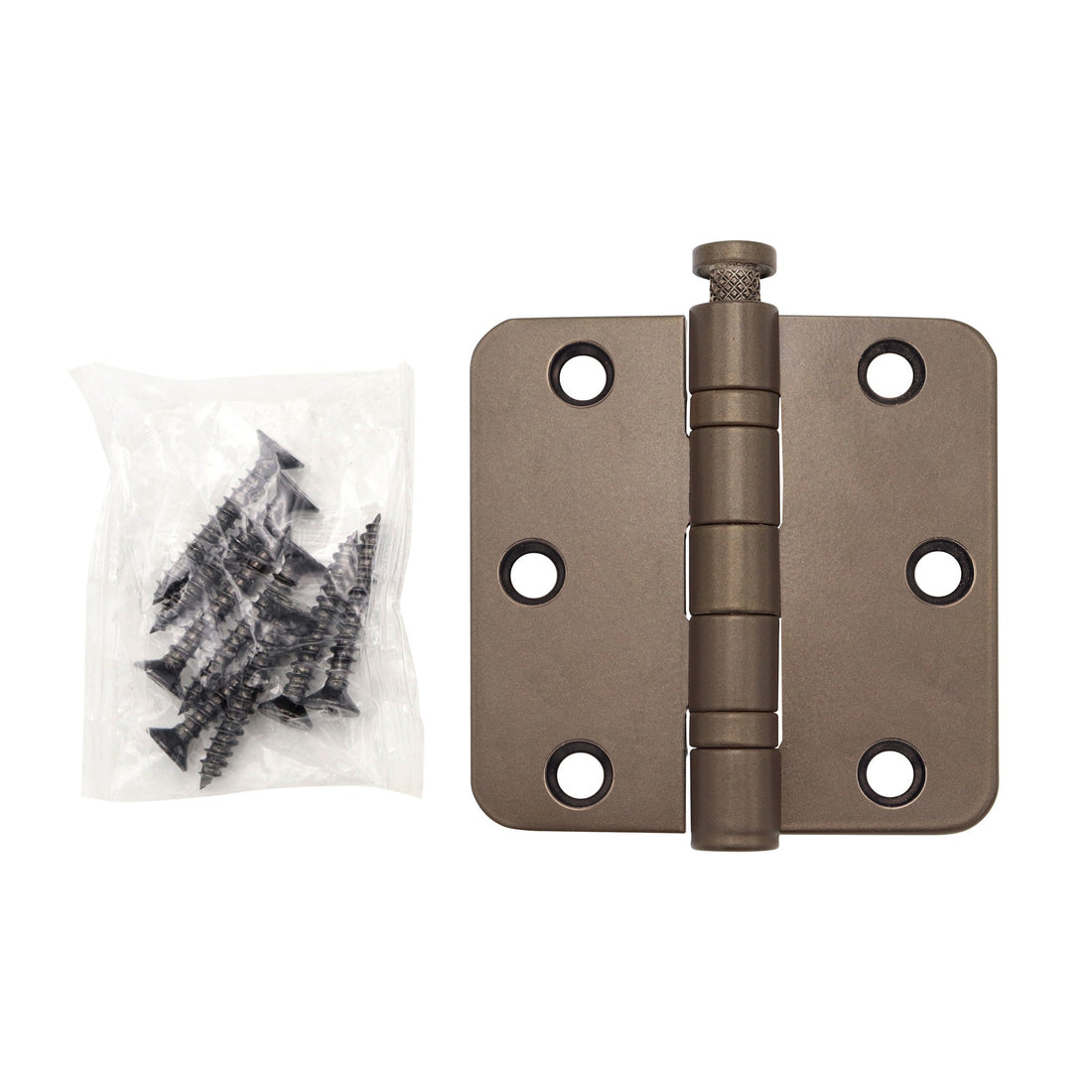 Griff Meister kogellagerscharnier, 76 x 76 mm, afgeronde hoeken, brons