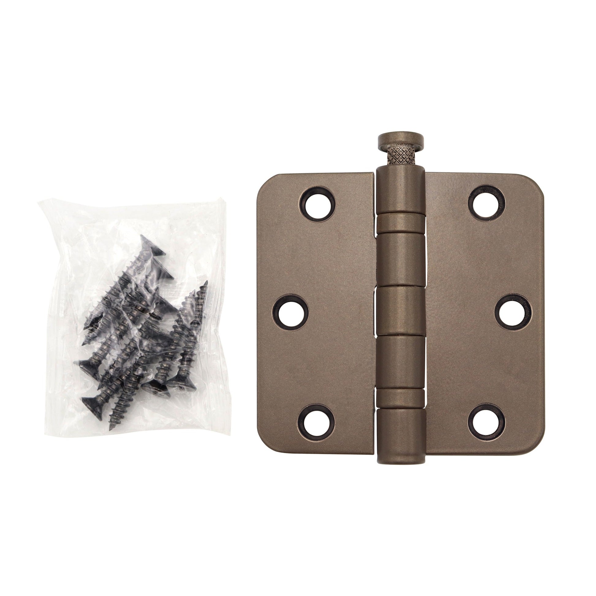 Griff Meister kogellagerscharnier, 76 x 76 mm, afgeronde hoeken, brons, complete set zoals geleverd