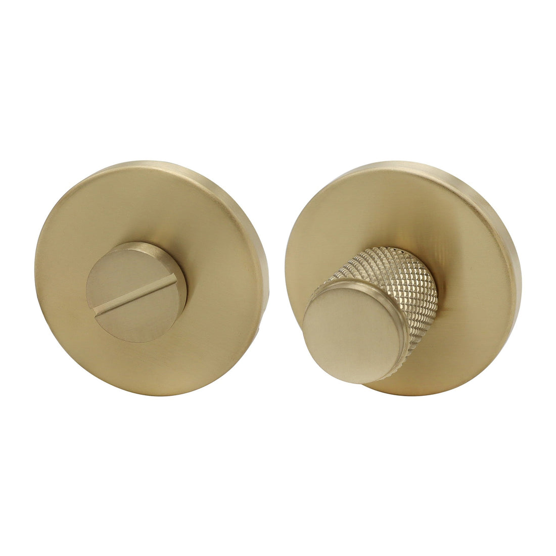 Griff Meister gerändelter Bad-Drehknopf, Ø 53 x 6 mm, Champagner PVD