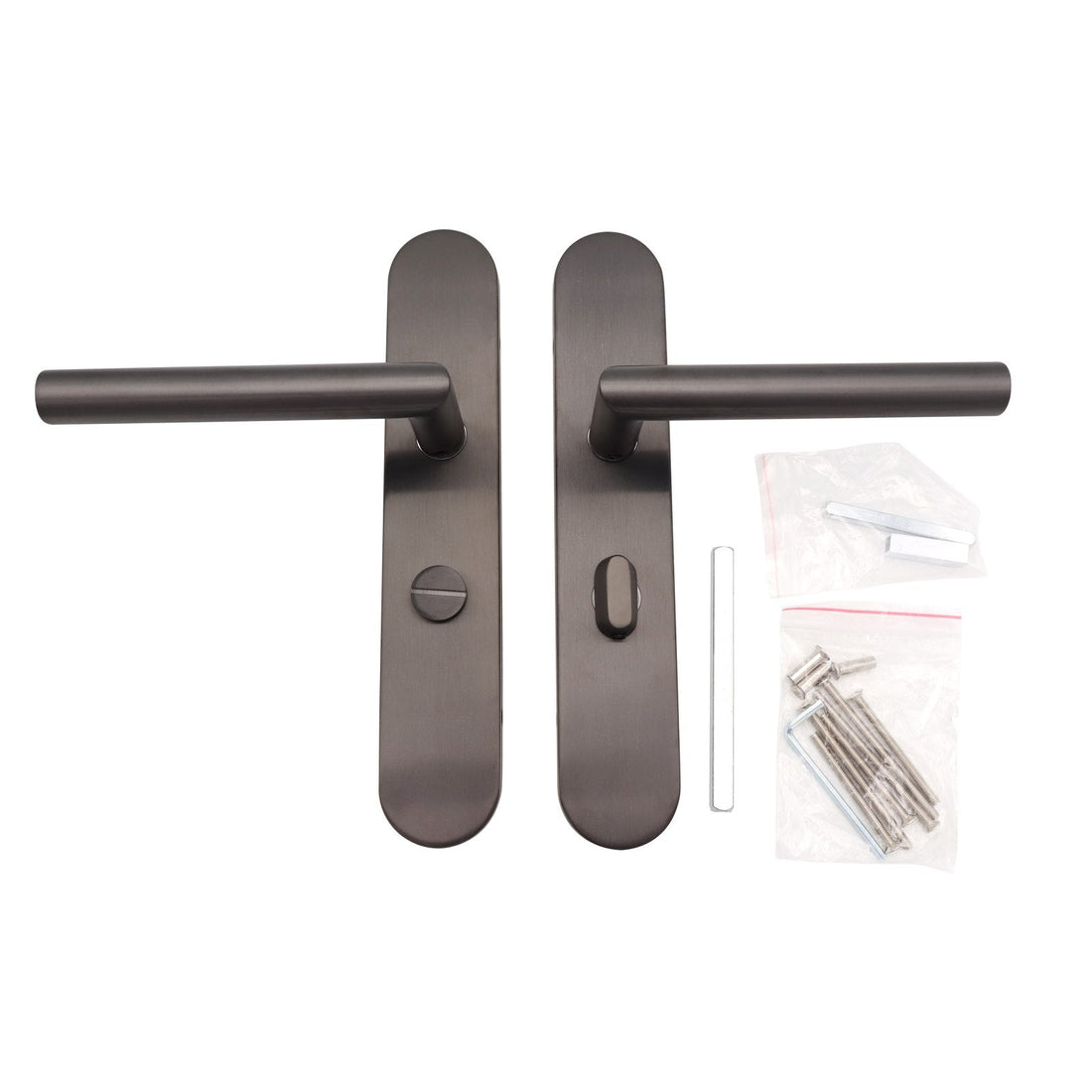 Griff Meister Cornisa Türgriff auf ovaler Rosette, Badezimmer/WC 6 3/8, Gunmetal