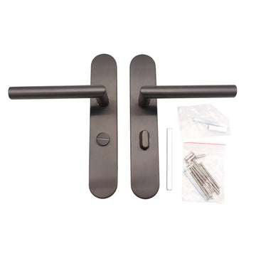Griff Meister Cornisa Türgriff auf ovaler Rosette, Badezimmer/WC 6 3/8, Gunmetal