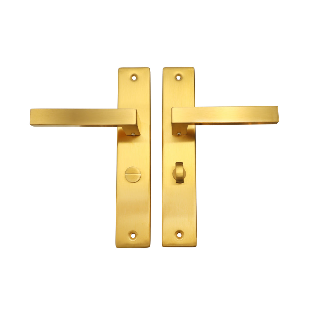 Griff Meister Fortis Türgriff auf Rosette, Badezimmer/WC 6 3/8, Gold PVD