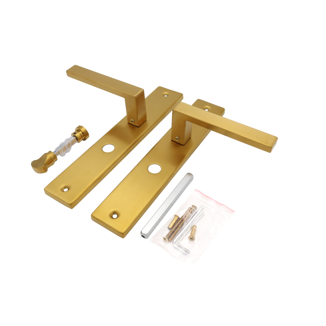 Griff Meister Fortis Türgriff auf Rosette, Badezimmer/WC 6 3/8, Gold PVD
