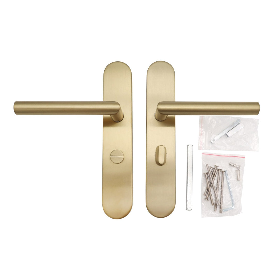 Griff Meister Cornisa Türgriff auf ovaler Rosette, Bad/WC 6 3/8, Champagner PVD
