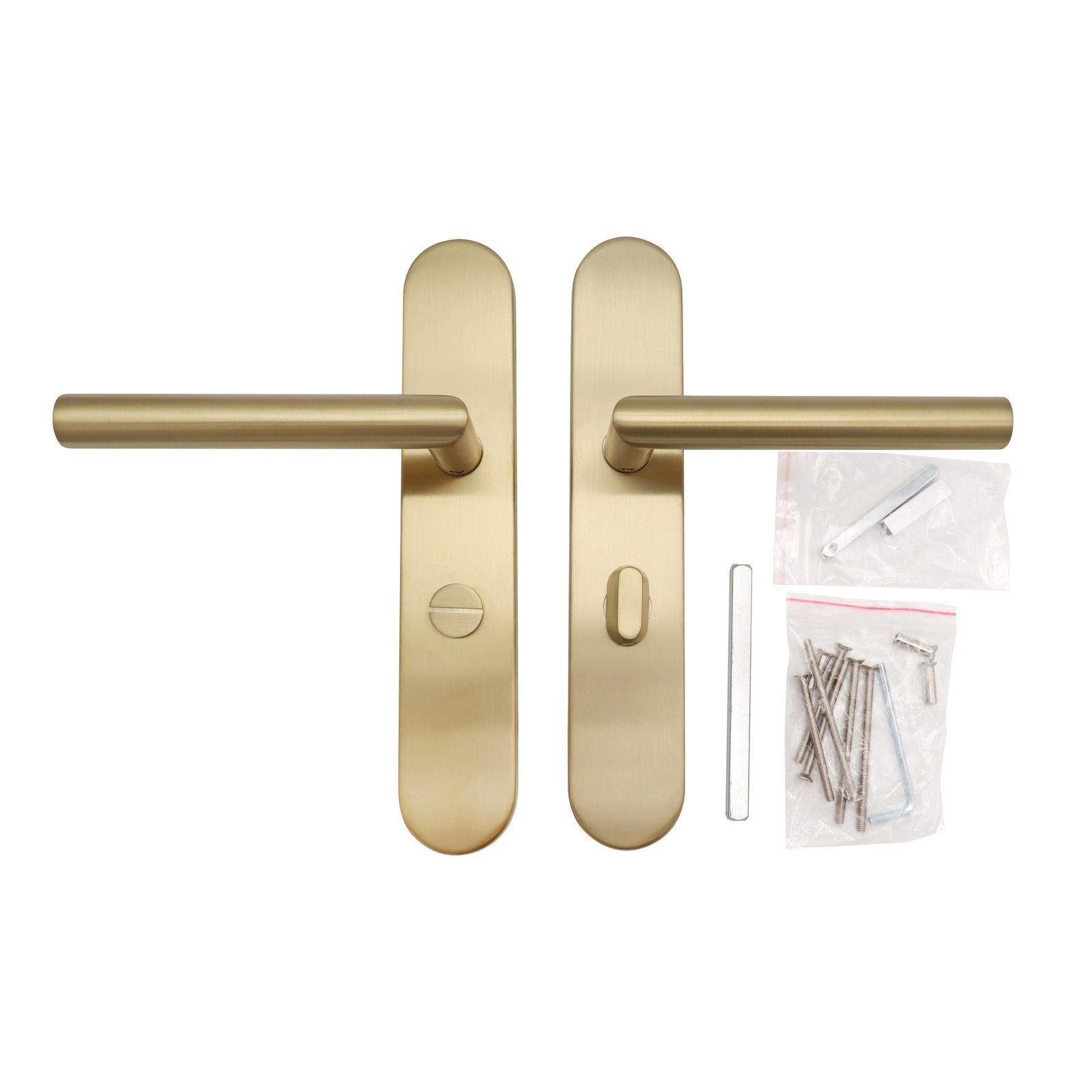 Griff Meister Cornisa Türgriff auf ovaler Rosette, Bad/WC 6 3/8, Champagner PVD