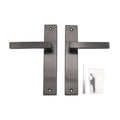 Griff Meister Fortis deurklink op achterplaat, blind (zonder sleutelgat), bronskleurig, complete set zoals geleverd