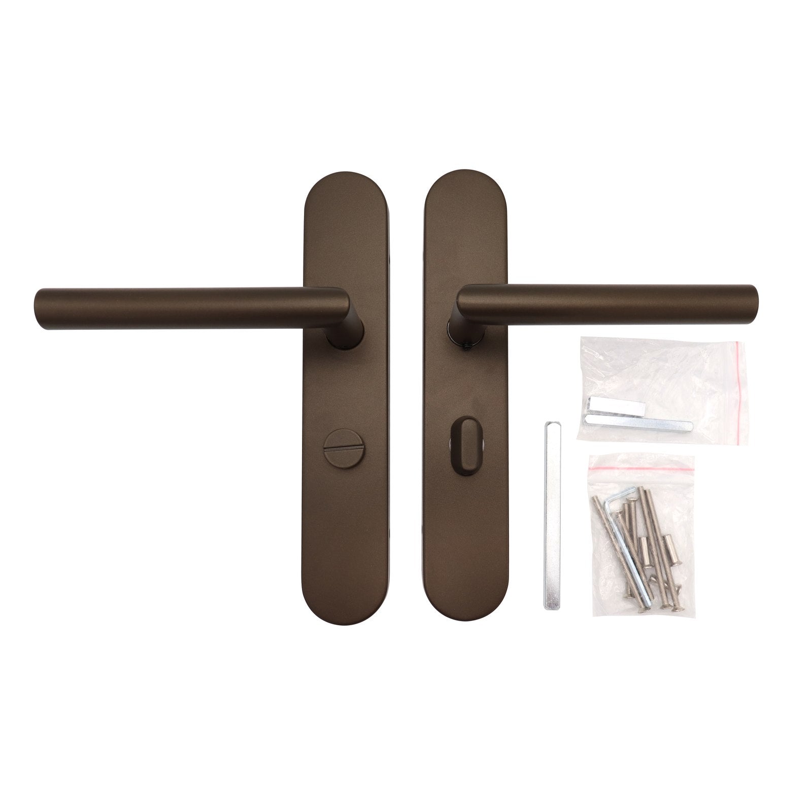 Griff Meister Cornisa Türgriff auf ovaler Rosette, Badezimmer/WC 6 3/8, Bronze