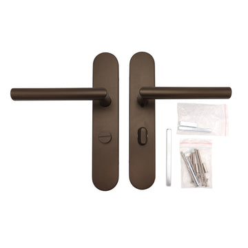 Griff Meister Cornisa Türgriff auf ovaler Rosette, Badezimmer/WC 6 3/8, Bronze