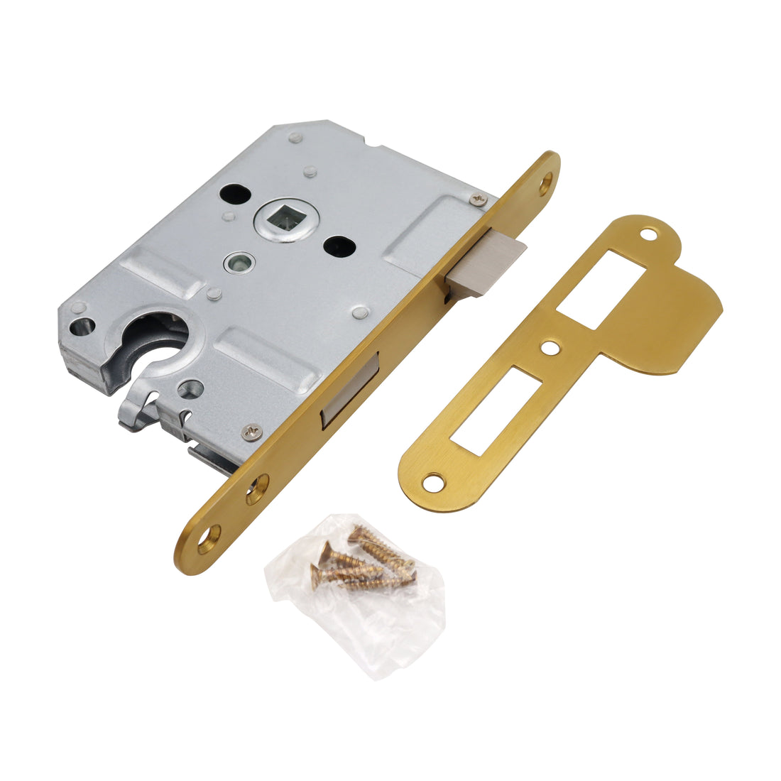 Griff Meister Einsteckschloss, Eurozylinder PC55, Gold PVD