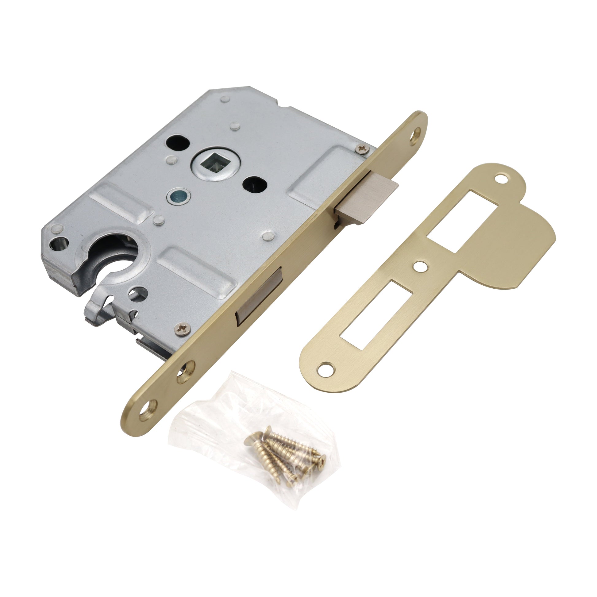 Griff Meister Einsteckschloss, Eurozylinder PC55, Champagner PVD