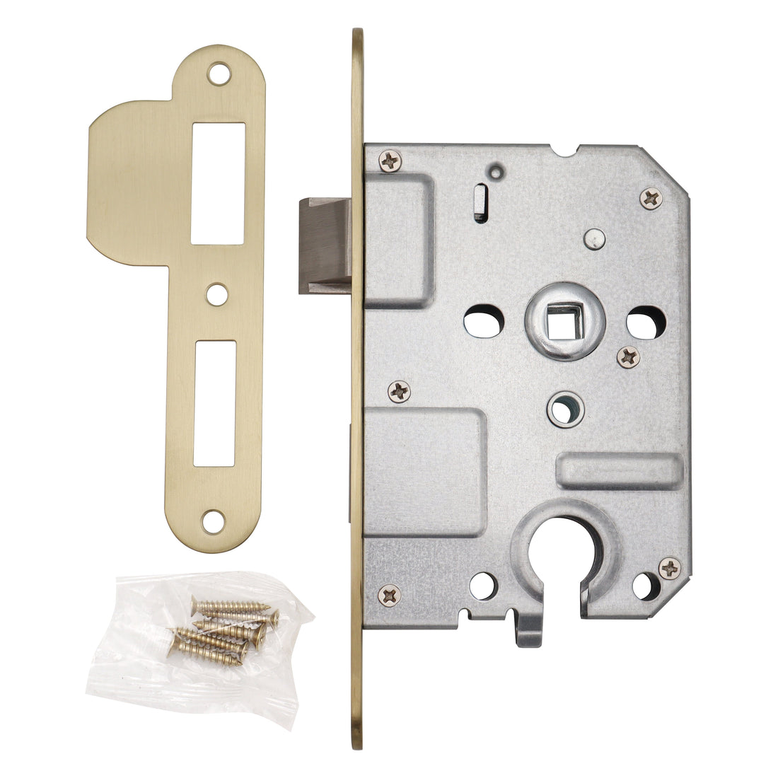 Griff Meister Einsteckschloss, Eurozylinder PC55, Champagner PVD