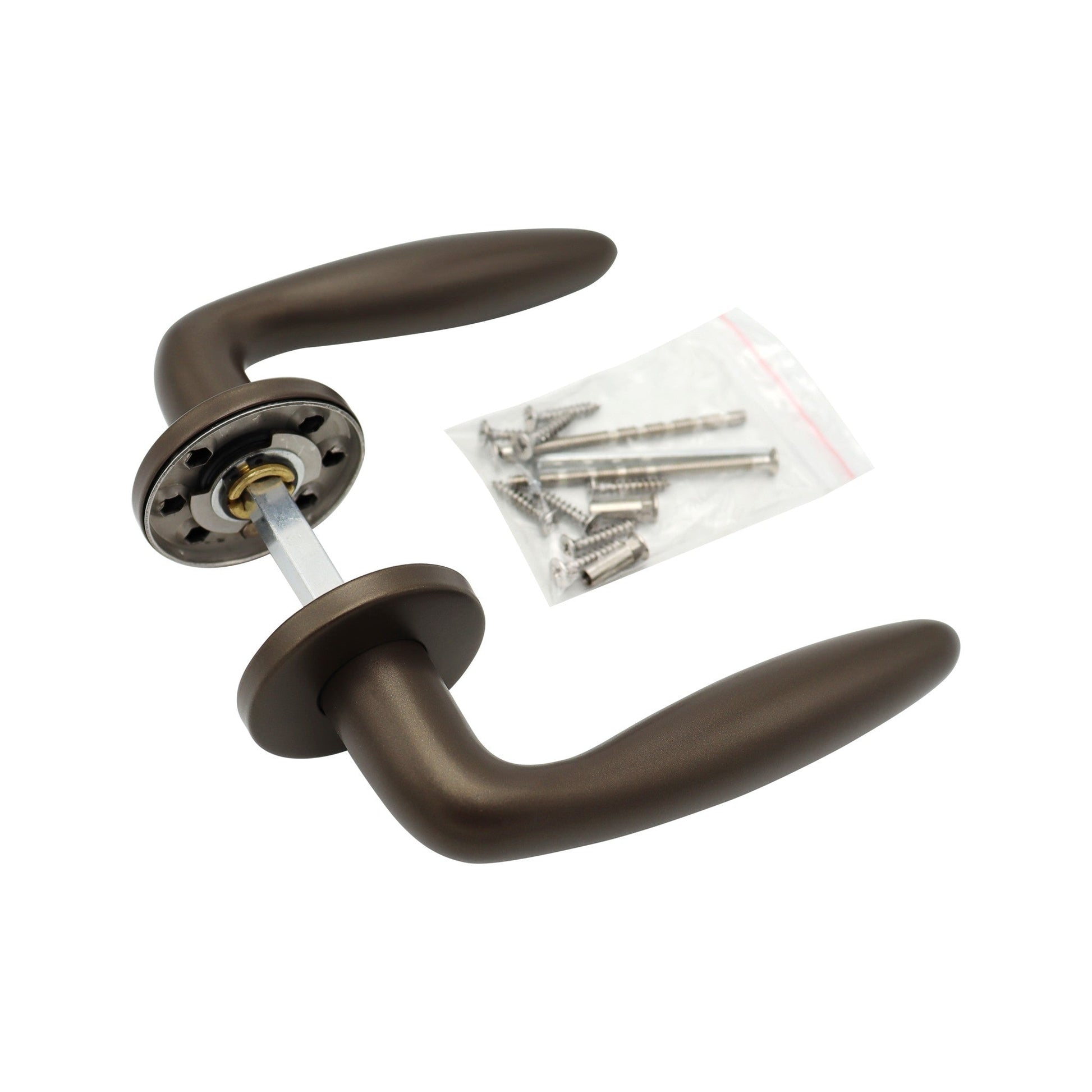 Griff Meister Türgriffe Arvo, Ø 53 mm Rosette, Bronze, komplettes Set wie geliefert